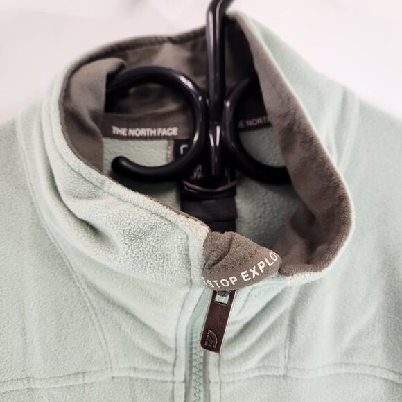 Vintage North Face Mint Green Fleece Zip Up Womens Medium - Picture 6 of 13